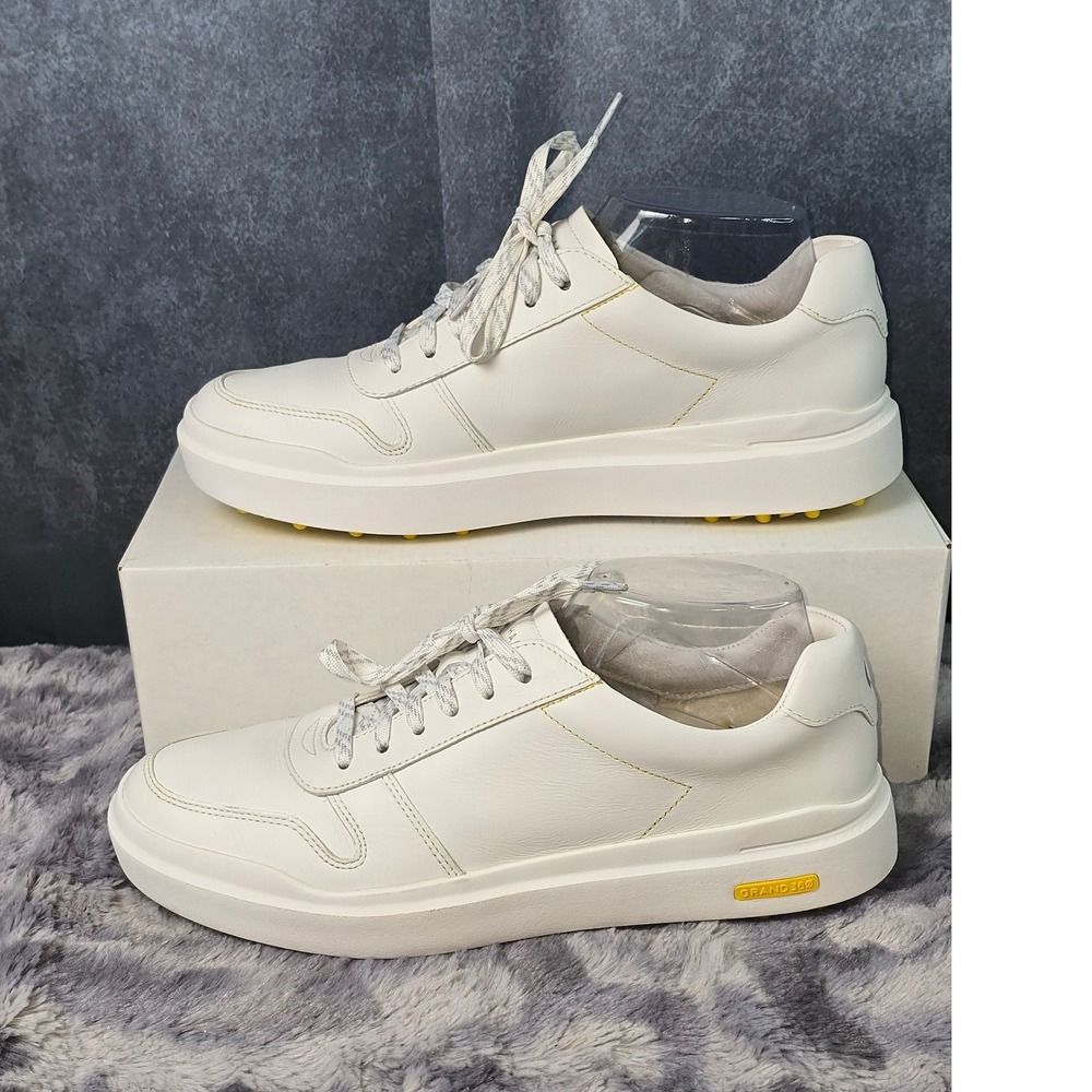 EUC Cole Haan Grandpro Waterproof Spikeless Golf Shoes White Leather WMNS 9
